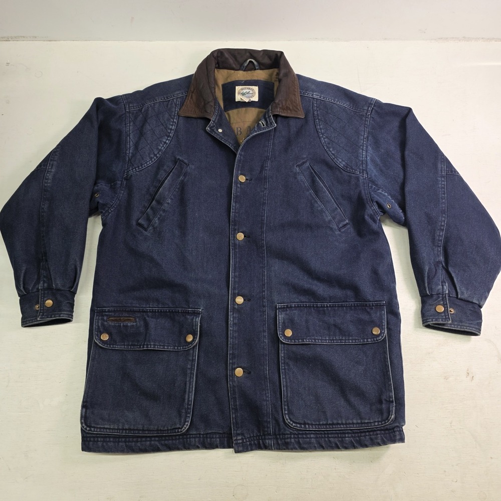 Vintage Bay‎ Area Traders Denim Rugged Chore Lined Coat Jacket Mens M Oversized